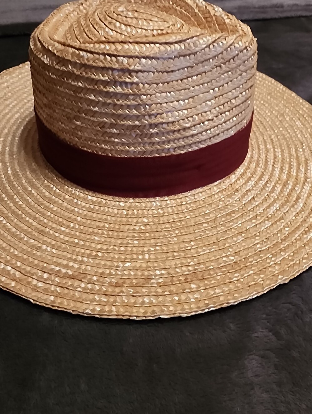 BRIXTON WOMEN'S STRAW HAT WITH BURGANDY RIBBON SIZE S - Picture 4 of 11